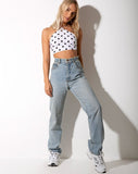 Maudy Top in 80's Polka White