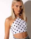 Maudy Top in 80's Polka White