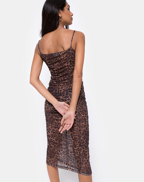 Mauna Dress in Leopard Mesh