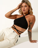 Maura Crop Top in Tailoring Black