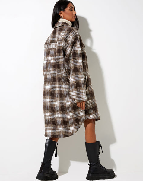 Image of Maxiella Shirt in Brown Check