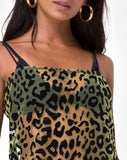 Maxine Maxi Dress in Lime Animal Flock