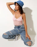 Image of Mayrinda Crop Top in Lace Sweet Pink