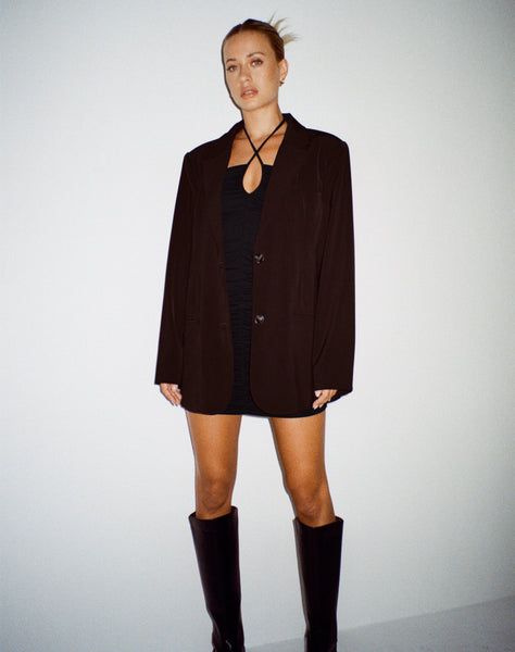 IMAGE OF Mazaya Blazer in Tailoring Dark Chocolate