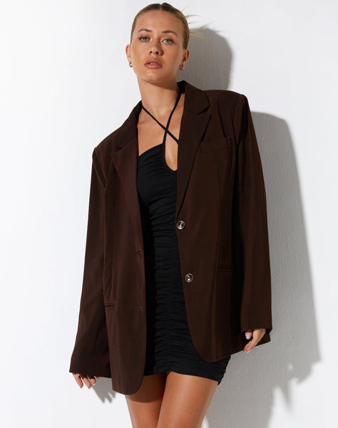 IMAGE OF Mazaya Blazer in Tailoring Dark Chocolate