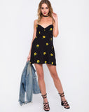 Medina Slip Dress in Ditsy Sunflower