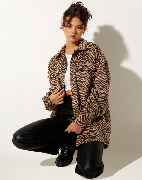 Image of Medita Shirt in Brown Animal