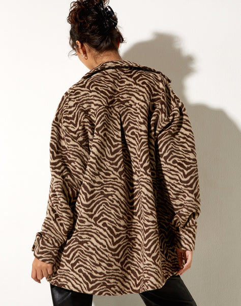 Image of Medita Shirt in Brown Animal