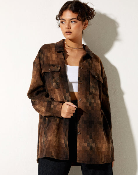 Image of Medita Shirt in Check Brown