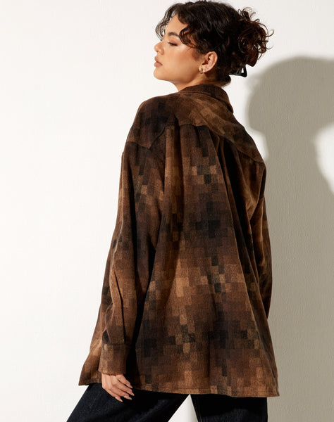 Image of Medita Shirt in Check Brown