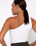 Medi One Shoulder Top in Ivory