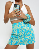 Image of Motel X Barbara Kristoffersen Pelmo Mini Skirt in Retro Daisy Blue