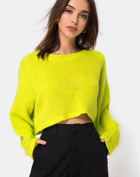 Evie Cropped Sweatshirt in Rust Knit