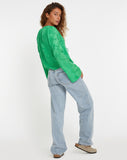 image of Merida Top in Satin Rose Jade Green