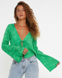 image of Merida Top in Satin Rose Jade Green