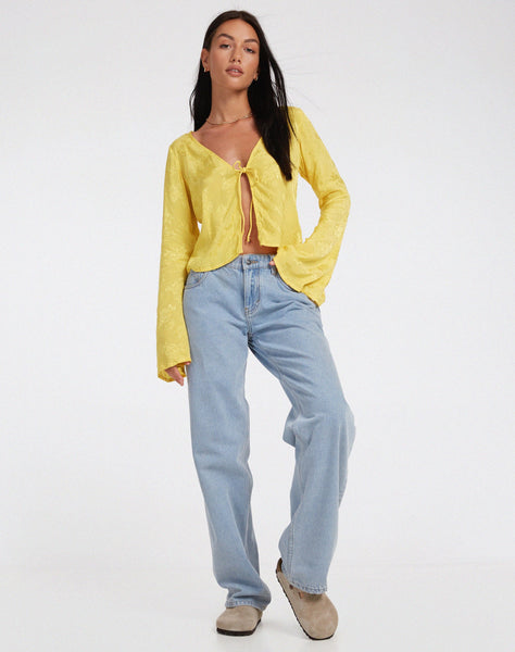 image of Merida Top in Satin Rose Sunshine Yellow