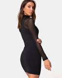 Merna Sleeveless-Bodycon Dress in Ponti Black