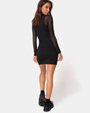 Merna Sleeveless-Bodycon Dress in Ponti Black