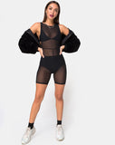 Acro Unitard in Mesh Black