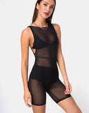 Acro Unitard in Mesh Black