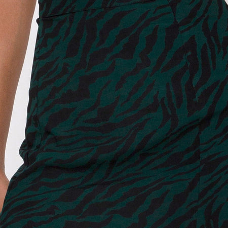 Mica Maxi Skirt in 90's Zebra Forest Green