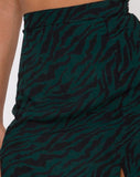 Mica Maxi Skirt in 90's Zebra Forest Green