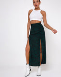 Mica Maxi Skirt in 90's Zebra Forest Green