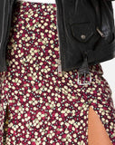 Mica Maxi Skirt in Floral Field Plum