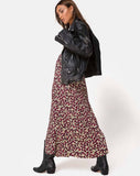 Mica Maxi Skirt in Floral Field Plum