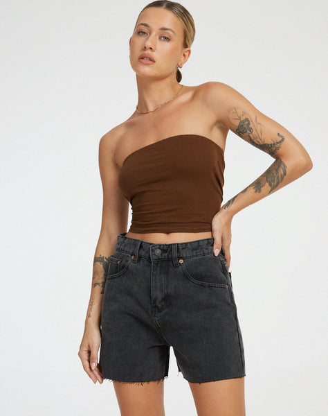 Image of Mid Length Shorts in Black Wash