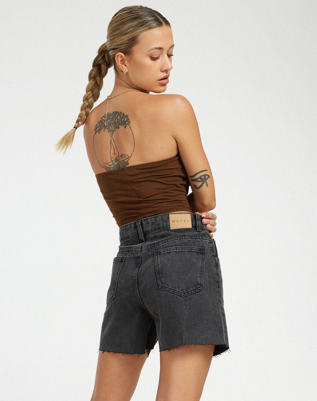 Image of Mid Length Shorts in Black Wash