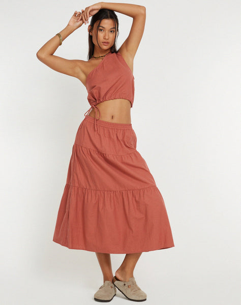 image of Midaxi Skirt in Cedar Wood