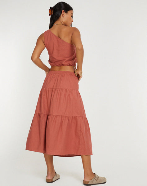 image of Midaxi Skirt in Cedar Wood