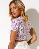 Image of Mieye Crop Top in Ditsy Rose Lilac