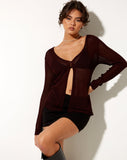 Image of Mila Cardi in Knit Bitter Chocolate