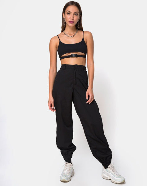 Milipe Crop Top in Black Buckles