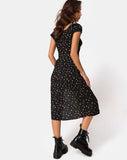 Milla Midi Dress in Pretty Petal Black