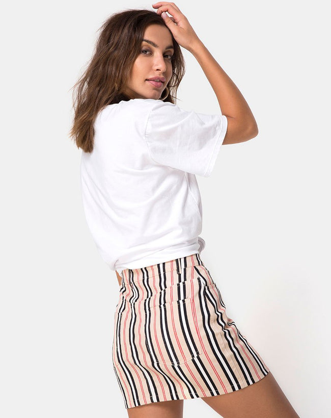 Mini Broomy Skirt in Classic Stripe Vertical