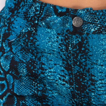 Mini Broomy Skirt in Snake Blue