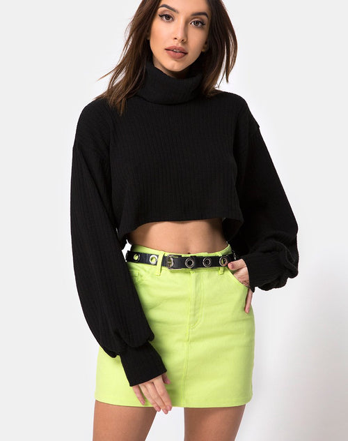 Mini Broomy Skirt in Lime