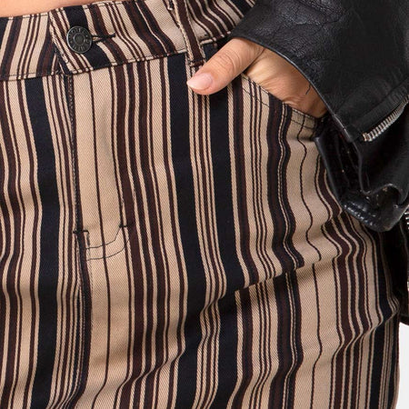 Mini Broomy Skirt in Mix Stripe Brown