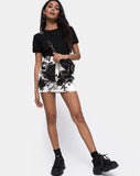 Mini Broomy Skirt in Mono Tie Dye Black and White