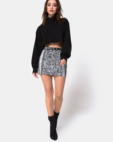 Mini Broomy Skirt in Snake