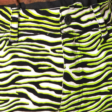 Mini Broomy Skirt in Zebra Fluro Green