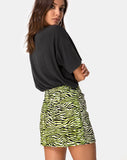 Mini Broomy Skirt in Zebra Fluro Green