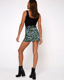 Mini Broomy Skirt in Wavey Zebra Mint