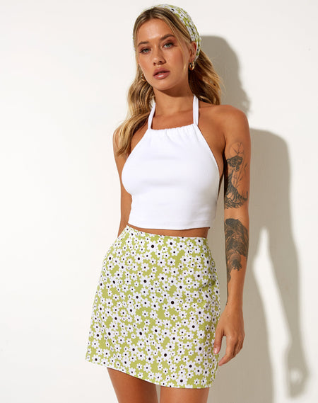 Pelmo Mini Skirt in Flower Garden Yellow