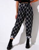 Misca Trouser in 20's Check Black and Grey