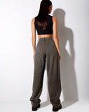 Image of Misha Wide Leg Trouser in Pinstripe Charcoal