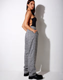 Misha Wide Leg Trouser in Houndstooth Black